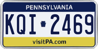 PA license plate KQI2469
