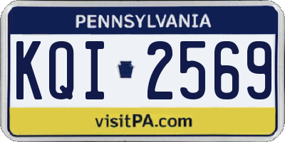 PA license plate KQI2569
