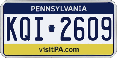 PA license plate KQI2609