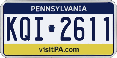 PA license plate KQI2611