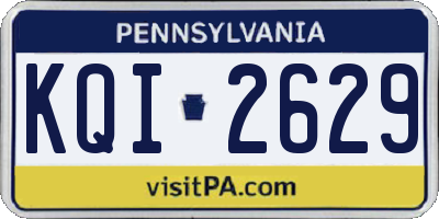 PA license plate KQI2629