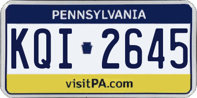 PA license plate KQI2645