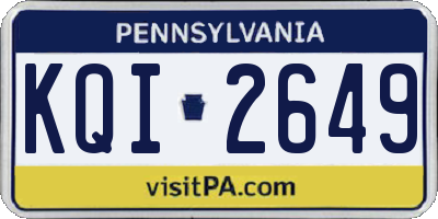 PA license plate KQI2649