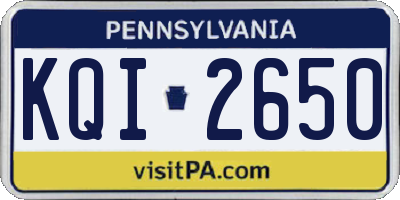 PA license plate KQI2650