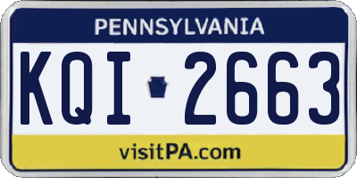 PA license plate KQI2663