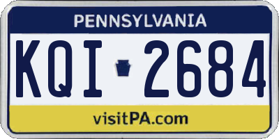 PA license plate KQI2684