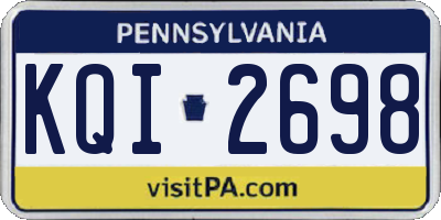 PA license plate KQI2698