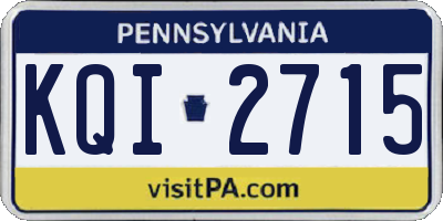 PA license plate KQI2715