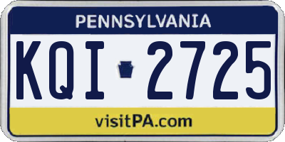 PA license plate KQI2725