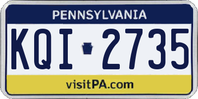 PA license plate KQI2735