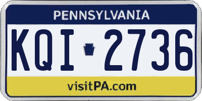 PA license plate KQI2736