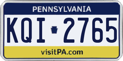 PA license plate KQI2765