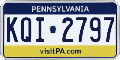 PA license plate KQI2797