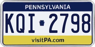 PA license plate KQI2798