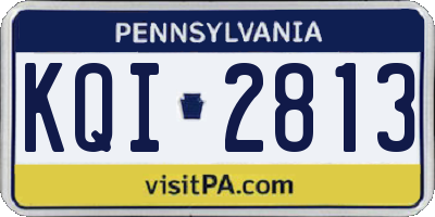 PA license plate KQI2813