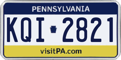 PA license plate KQI2821