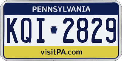 PA license plate KQI2829