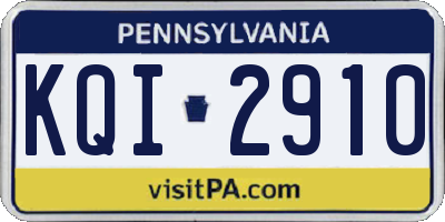 PA license plate KQI2910