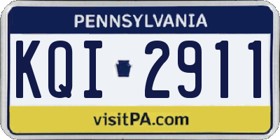 PA license plate KQI2911