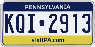 PA license plate KQI2913