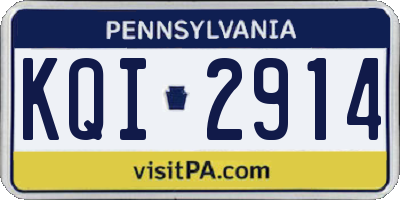 PA license plate KQI2914