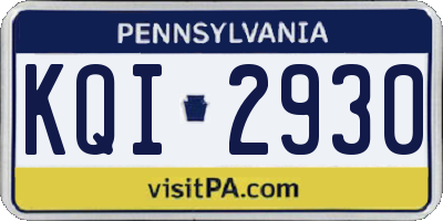 PA license plate KQI2930