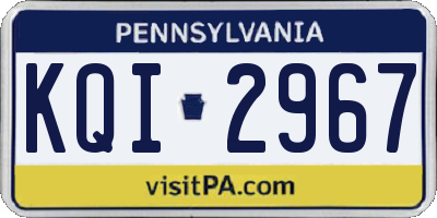 PA license plate KQI2967