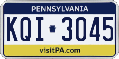 PA license plate KQI3045