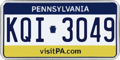 PA license plate KQI3049