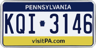 PA license plate KQI3146