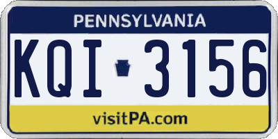 PA license plate KQI3156
