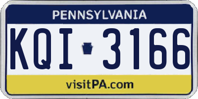 PA license plate KQI3166