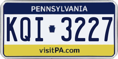 PA license plate KQI3227
