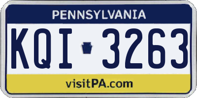 PA license plate KQI3263