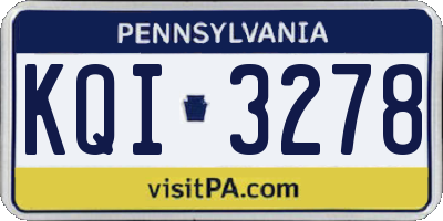 PA license plate KQI3278