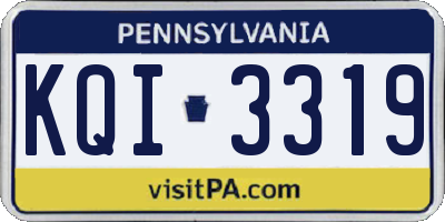 PA license plate KQI3319
