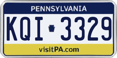 PA license plate KQI3329