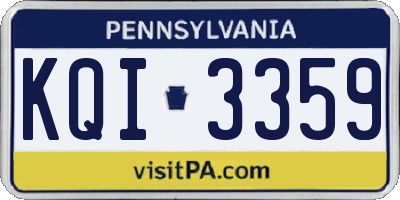 PA license plate KQI3359