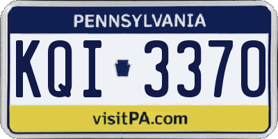 PA license plate KQI3370