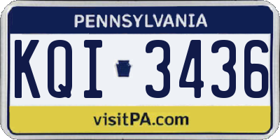 PA license plate KQI3436