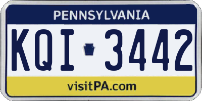 PA license plate KQI3442