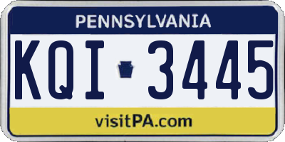 PA license plate KQI3445