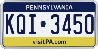 PA license plate KQI3450
