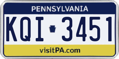 PA license plate KQI3451