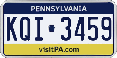PA license plate KQI3459