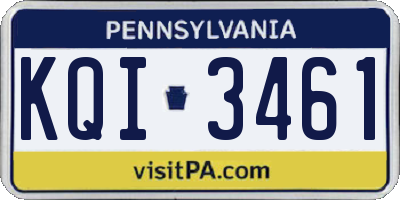 PA license plate KQI3461
