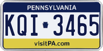 PA license plate KQI3465