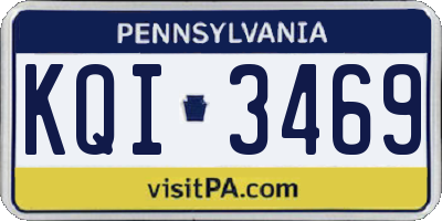 PA license plate KQI3469