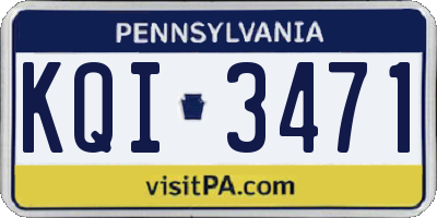 PA license plate KQI3471