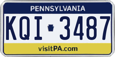 PA license plate KQI3487